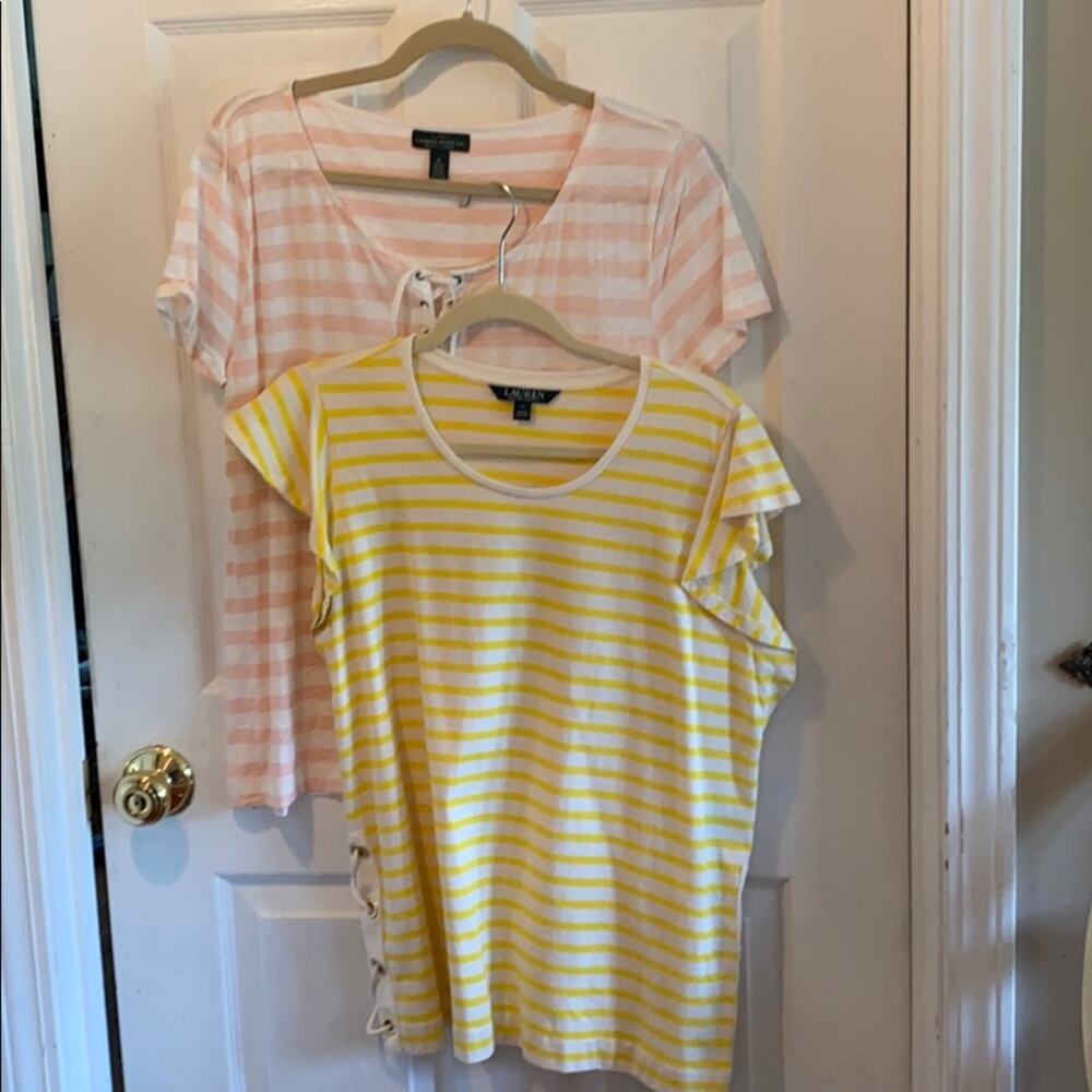 Ralph Lauren lot 2 XL striped cotton tops
